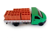 Miniatura de Miniatura Caminhão Iveco Fricção Carroceria com Carga ( Caixas , Tijolos e Blocos )