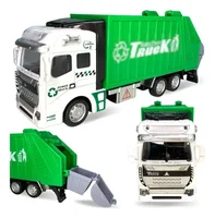Miniatura de Miniatura Caminhão Truck Coleta De Lixo Reciclagem Miniatura Metal