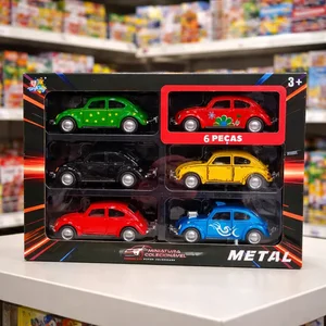 Foto de Kit 06 Carrinhos Ferro Fusca Clássico 1/32 Miniatura Coleção