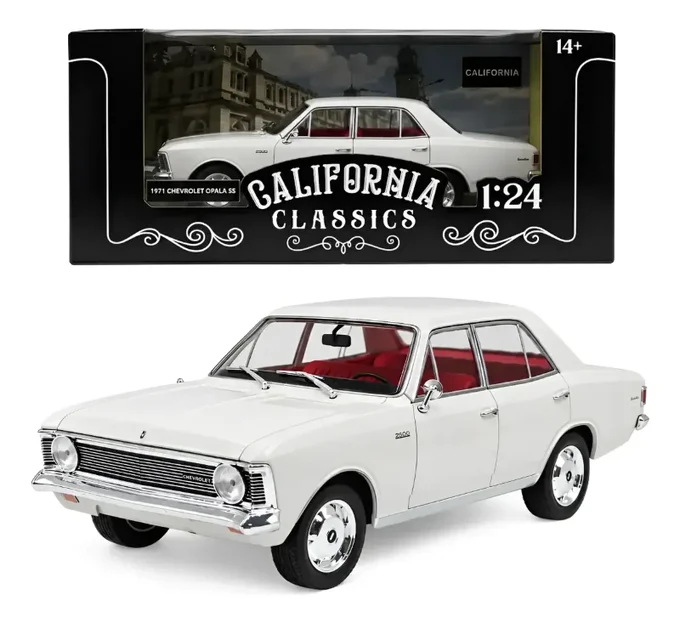 Foto de MINIATURA Chevrolet Opala Luxo 1969 1/24 Branco - California Classics - RICA EM DETALHES