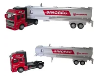 Miniatura de Conjunto De Caminhão E Reboque Tanque Fricção