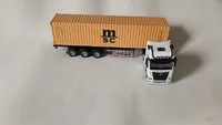 Miniatura de Miniatura Caminhão Diecast MERCEDES com Contêiner MSC , Fricção, Som E Luz