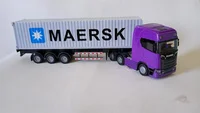 Miniatura de Miniatura Caminão Maersk Scania S730 Metal , Fricção. Luz E Som 1/50