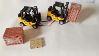 Miniatura de Miniatura Empilhadeira De Metal C/fricção Forklift Brinquedo , com carga palete Tijolos