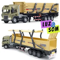 Miniatura de Miniatura Caminhão Carreta Graneleiro com Luz, Som e Fricção