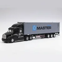 Miniatura de Miniatura Caminhão E Reboque  Americano Container Escala 1:48