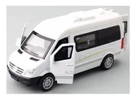 Miniatura de Miniatura Sprinter Mercedes Benz Passageiro Metal Esc 1:32 Fricção , Luz e Som