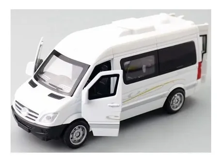 Foto de Miniatura Sprinter Mercedes Benz Passageiro Metal Esc 1:32 Fricção , Luz e Som