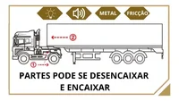 Miniatura de Miniatura Caminhão Carreta Container, com Luz, Som e Fricção