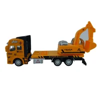 Miniatura de Conjunto 2 Miniaturas Caminhão Escavadeira e Caçamba Die Cast 1/50