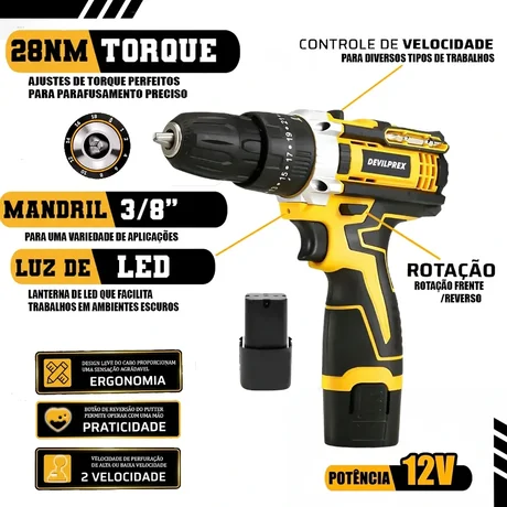 Foto de Jogo De Ferramentas 169 Peças Maleta Furadeira Parafusadeira