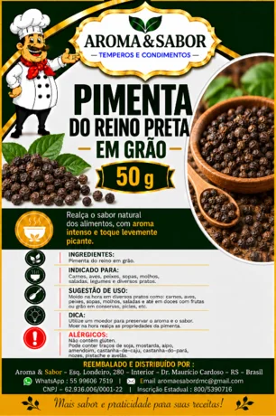 Foto de 02.102 - Pimenta do Reino Preta em Grão 50 gr