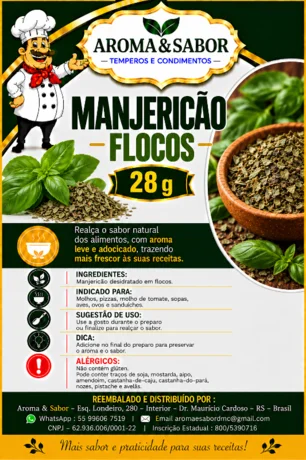 Foto de 06.106 - Manjericão Flocos 28 gr