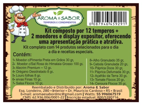 Foto de 04.08- Kit Gourmet com Moedores e display expositor