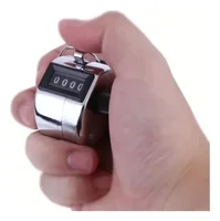 Miniatura de Contador Manual Mecânico 4 Dígitos Cromado