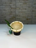 Miniatura de Ninho Taça em Sisal com Folhas Artificiais
