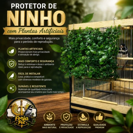 Foto de Protetor de Ninho grande com Plantas Artificiais 🌿🪹
