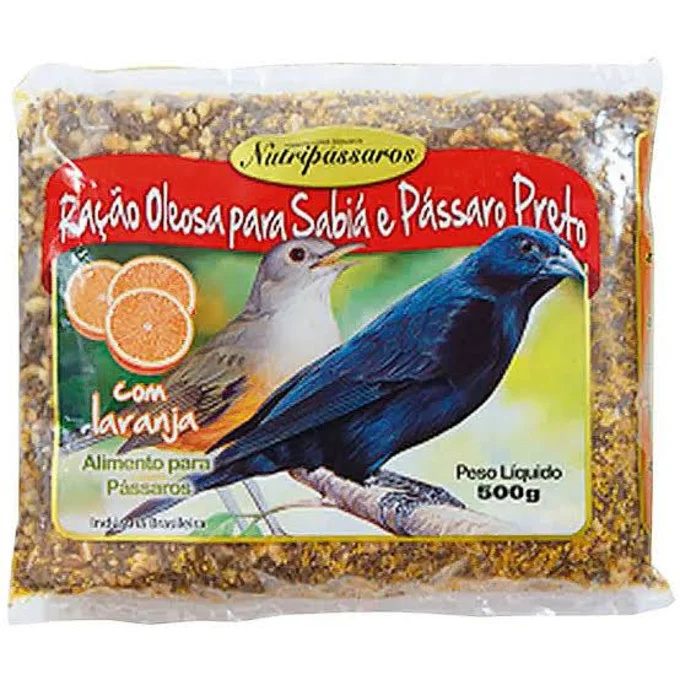 Foto de Ração Oleosa para Sabiá e Pássaro Preto Nutripássaros com Mamão 500 g