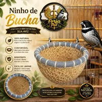 Miniatura de Ninho de Bucha Para Coleiro com gancho em arame