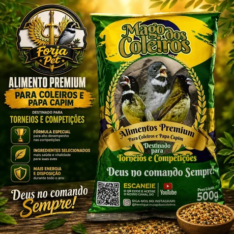 Foto de Mistura Para Coleiro Super Premium Mago Dos Coleiros 500g