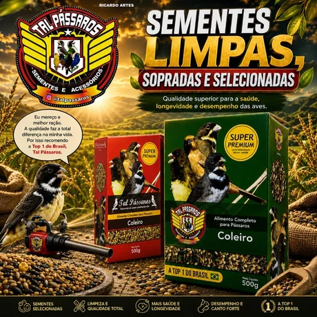 Foto de Mistura De Semente Coleiro Premium Tal Pássaros Caixa 500g