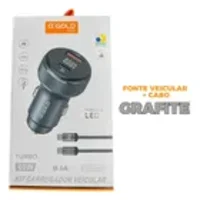 Miniatura de Carregador Veicular A'gold Turbo Usb E Usb-c Com Cabo Para Celular Fonte Cabo