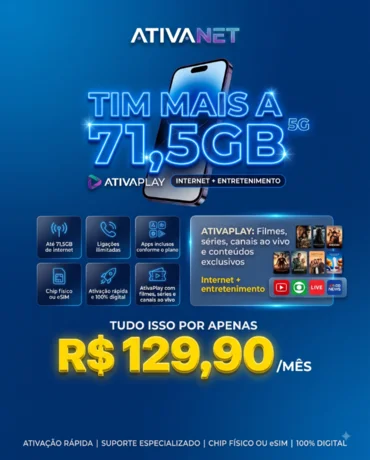 Foto de TIM Mais A 71,5GB + AtivaPlay