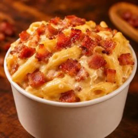 Foto de Macarrão no Pote Bacon Cremoso